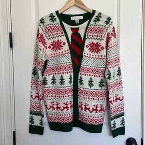 Jolly Sweaters Men’s Christmas/Holiday Sweater Green/Red M